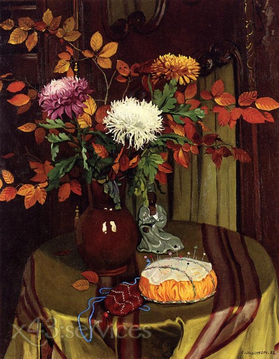 Felix Vallotton - Chrysanthemen und Herbstlaub - Chrysanthemums and Autumn Foliage